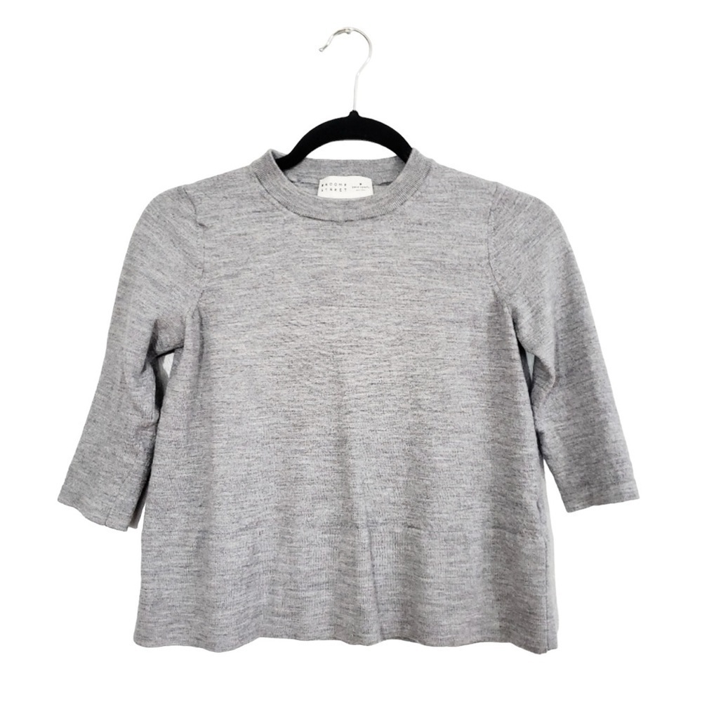 Kate Spade Broome Street Gray Heathered Knit Pullover Sweater Top Girls Small